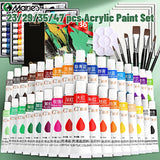 AOOKMIYA Professional Acrylic Paint Set - 23/29/35/47 pcs , 12/18/24/36 Colors 12ml/0.41floz Colors Tubes Kit for DlY,Rock,Wood,Ceramic