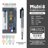 Japan Pentel Pencil Lead Holder and Lead Set, Multi 8 Set Automatic Knock Type Colered Pencils For Designer Artist on The Go