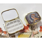 AOOKMIYA Mini Portable Watercolor Paint Box Metal Watercolor Sub-packing Box Pigment Moisturizing Box Watercolor Dispenser Tin Box  AOOKMIYA.COM