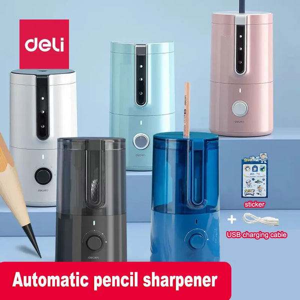 AOOKMIYA Deli Automatic Electric Pencil Sharpener for Children Colored Pencil Sharpner Machine Office School Stationery Pencil Knife