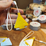 Mini Portable Watercolor Palette Cheese Shape 9 Grids Watercolor Paint Box Pendant Keychain Art Student Painting Supplies