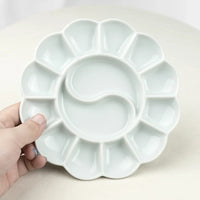 AOOKMIYA Ceramic Watercolor Palette Multi-grid Flower Shape Gouache Paint Palette Jingdezhen Palette Artist Painting Art Supplies
