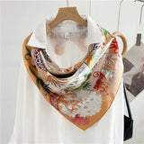 Luxury 100% Silk Scarf Shawl 18mm Double Sided Womens Fashion Head Scarves Hijab for Hair Wrapping 35"x35"