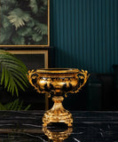 AOOKMIYA Wholesale Uzbek Kazak Skidki Bagima Home Decor Fruit Bowl European Porcelain Idishlar Gold Pattern   Craft Glass