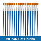 AOOKMIYA 10/20/50Pcs Painting Brushes Set Art Round Flat Hair Nylon Hair Paint Brush Pen for Oil Acrylic Watercolor School Art Supplies