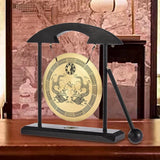 Desktop Gong - Feng Shui Brass Gong Desktop Ornament With Stand And Mallet, Delicate Chinese Home Decor Durable Double Dragon