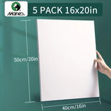 AOOKMIYA Marie's 5 Pack 16x20 Large Size40x50cm Stretched Canvas Blank,Primed White Canvas for Acrylic,Oil,Tempera for Adults,Students