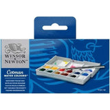 Winsor & Newton Cotman Portable Travel 12 Color Solid Watercolor Paint Water Colour Sketchers' Pocket Box 1 pcs Palette