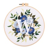AOOKMIYA Floral Embroidery Kit for Beginner and Adults Cross Stitch Kits Embroidery Starter Kit with Initial Letter and Flower Pattern