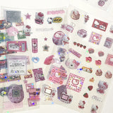 AOOKMIYA ART+ Creative Gifts 4pcs Japanese Charm Girl Hello Kitty Sticker for Phone Camera Luggage Helmet Sticker Y2K Kawaii Decoration Sticker Birthday Gift