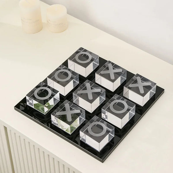 AOOKMIYA Glass Craft Geometric Square Chess Transparent Piece Crystal Chess Decorative Figurines Home Decoration Accessories