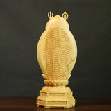 High Quality 20cm Boxwood Thousand-Hand Guanyin Carving  Sculpture Home Decor