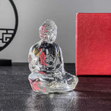 AOOKMIYA Creative Crystal Glass Buddha Decoration, Tabletop Crafts, Retro Living Room, Modern and Simplicity, Household and Office