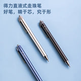 Deli 3pcs 0.5mm Black Ink Straight Liquid Gel Pen Signing Pen Office Pen School Supplies Stationery High-quality Pen