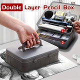 AOOKMIYA 1/2/3pcs Large Capacity Storage Painting Layer Double Pencil Box,Stackable for Brush Drawing Pen Pencil for Students and Artists