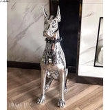 Nordic Fashion Electroplated Dog Statue, Resin Home Crafts, Large Living Room Floor Ornaments living room decoration