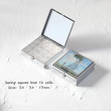 AOOKMIYA Portable Mini Travel Watercolor Paint Box Empty Palette Retro Exquisite Small Square Box Student Painting Art Supplies