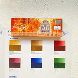 AOOKMIYA Russian White Night New Pearl Watercolor Paint 8-Color Full Block Set Shining Artist Solid Paint Beginner Drawing Art Supplies