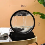 AOOKMIYA 3D Hourglass Quicksand Moving Sand Art Picture Round Glass Deep Sea Sandscape Craft Flowing Painting Office Hom