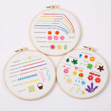 AOOKMIYA Embroidery Kit for Beginners Adults 3 Embroidery Kit Stamped Patterns Needles Color Threads Full Range Accessories Cross Stitch