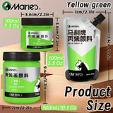 AOOKMIYA 1pc Marie's Professional Acrylic Pigment,Yellowish Green,100/300 ml(3.38 oz/10.1 oz),Perfect for Rock, Glass,Canvas,Adult,Artist