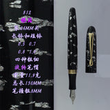Fulin 812 Resin NO.5 Nib Fountain Pen Professional Hand-polished Long Knife Nib Office Business Writing Stationery Gifts