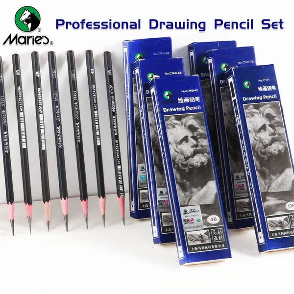 AOOKMIYA 12pcs Marie's Professional Pencil Set for Draw Sketch Layering & Shading ,Art Graphite Supplies for Adults Beginners & Artists