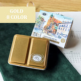 AOOKMIYA ROMAN SZMAL ARTISTS MINI Metal Box 8 Half Pans Color Portable Solid Watercolor Painting Drawing Supplies Sketchers Aquarelle  AOOKMIYA.COM