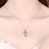 AOOKMIYA ART+ Creative Gifts Platinum PT950 18K White Gold 0.3ct Moissanite Fish Necklace Pendant for Women Anniversary Gift Idea Jewelry