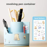 Large Capacity Rotating Pen Holder  Kawaii Stationery Desk Organizer Pencil Case for Boys and Girls Office Pen Holder