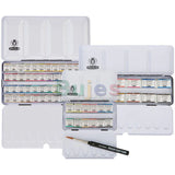 Schmincke AKADEMIE Aquarell Solid 12 24 Half Pans, Art Supplies ,Artist Quality Watercolor, Metal Boxed