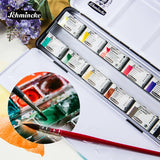 Schmincke Solid Watercolor Paints/Pigments Half/Full Pan 12/24 Colors AKADEMIE & HORADAM Art Professional Solid Aquarell Pigment