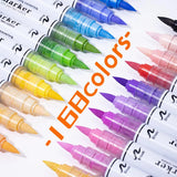 60-168 Color Acrylic Markers Set Double Nib Vibrant Paint Pens Waterproof for Rock Canvas Wood Stone Art Craft School Stationery
