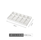 Sminky 12-color Watercolor Palette Pure White Ceramic Square Rectangular Chinese Painting Palette with Lid Easy To Clean
