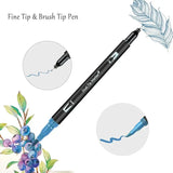Dual Tip Brush Marker Pens with Fineliner  Brush Tip Pens Felt Tip Pens Set, Art Markers Watercolour Brush  Calligraphy Drawing