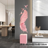 AOOKMIYA ART+ Creative Gifts Home Decor Creative 150CM Flocking Feather Statues Floor Decor Nordic Living Room Large Sculpture Bluetooth Speaker Art Ornament