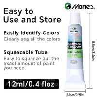 AOOKMIYA Marie's Acrylic Paint Set,12/18 Colors x 0.41oz/12 ml Tubes,Professional on Rocks,Canvas,Wood,Crafts,Paper,Wood,Rock for All-age