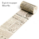 Antique Hand Account Material and Paper Tape European and American Retro English Text Hand Account Decorative Stickers