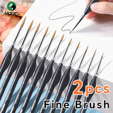 AOOKMIYA Marie's 2pcs Fine Micro Paint Brush,11 Sizes Detail Paintbrushes for Number Painting,Acrylic,Craft,Mini Figure,Rock for Artists