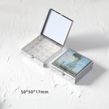 AOOKMIYA Portable Mini Travel Watercolor Paint Box Empty Palette Retro Exquisite Small Square Box Student Painting Art Supplies