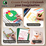 AOOKMIYA 30 Sheets Marie's White Cardstock, 3 Sizes Papers, 16K/A4/8K Paintng Card Stock, Smooth Card Paper,250gsm/90 lb Heavy Card Stock