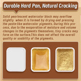 AOOKMIYA 72 Colors Metallic Watercolors with Intense Sparkle, Pearlescent Glitter Solid Pigment, Flash Iridescent Paints, Golden Slivery