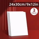 AOOKMIYA 3 Pack Canvas Panels, Blank Board Panels for Acrylic, Oil, Watercolor, Tempera Painting,Primed Acid-Free for Students,Adults