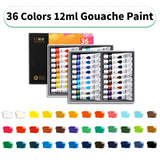 AOOKMIYA Gouache Paint Set 36 Colors 12mL/0.4oz Tubes,Rich Coverage,Series for Canvas,Paper,DIY Projects,Perfect for Artist and Adults