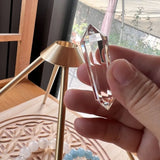 Healing Pyramid Diapason Medical Instrument Natural White Crystal Pyramid Made Pure Copper Yoga Help Sleep Percussion Accessorie