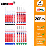 1-100Pcs 2cm Waterproof Long Head Markers Deep Hole Marker Pen for Metal Carpenter Red/Black/Blue/Green Ink Woodworking Tools