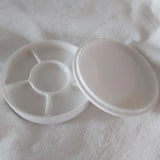 AOOKMIYA Paiting Palette With 6 Fan Sub Grid Partitio,Pigment Dish For Chinese Painting And Watercolor Pigment,Melamine Material  AOOKMIYA.COM