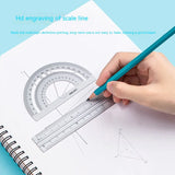 Deli Student Stationery Set,Triangle Ruler,Straight Ruler,Grid Ruler,Angle Measuring Tool,Aluminum Alloy Material（4Pcs/Set）