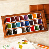 AOOKMIYA 24color Watercolor Paint with Palette Rich Colors Easy To Smudge Outdoor Sketching Professional Painting Manicure Design Gift  AOOKMIYA.COM
