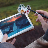 AOOKMIYA Creative Mini Pigment Palette Acrylic Hand Account Watercolor Book Clip Colorable Binder Paint Box Travel Painting Supplies